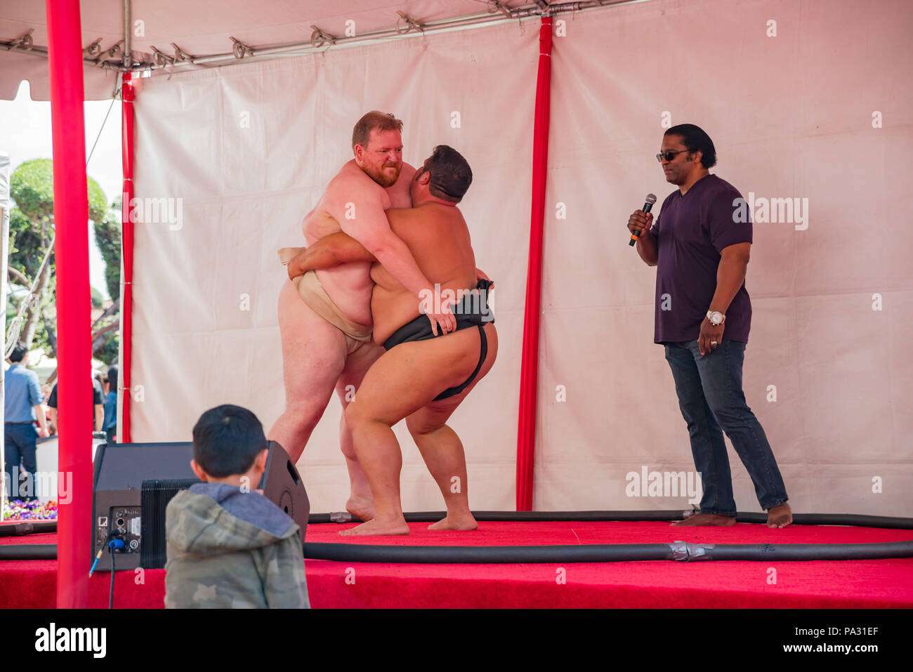 los Angeles, APR 8: Sumo performance show on APR 8, 2018 at Los Angeles, California Stock Photo