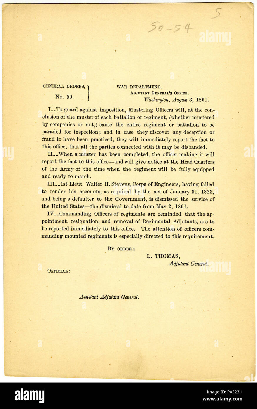 698 General Orders, No. 50, War Department, Adjutant General's Office ...