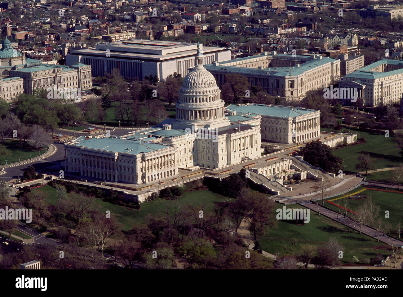 102 Aerial view of the U.S. Capitol, Washington, D.C LCCN2011632623 Stock Photo