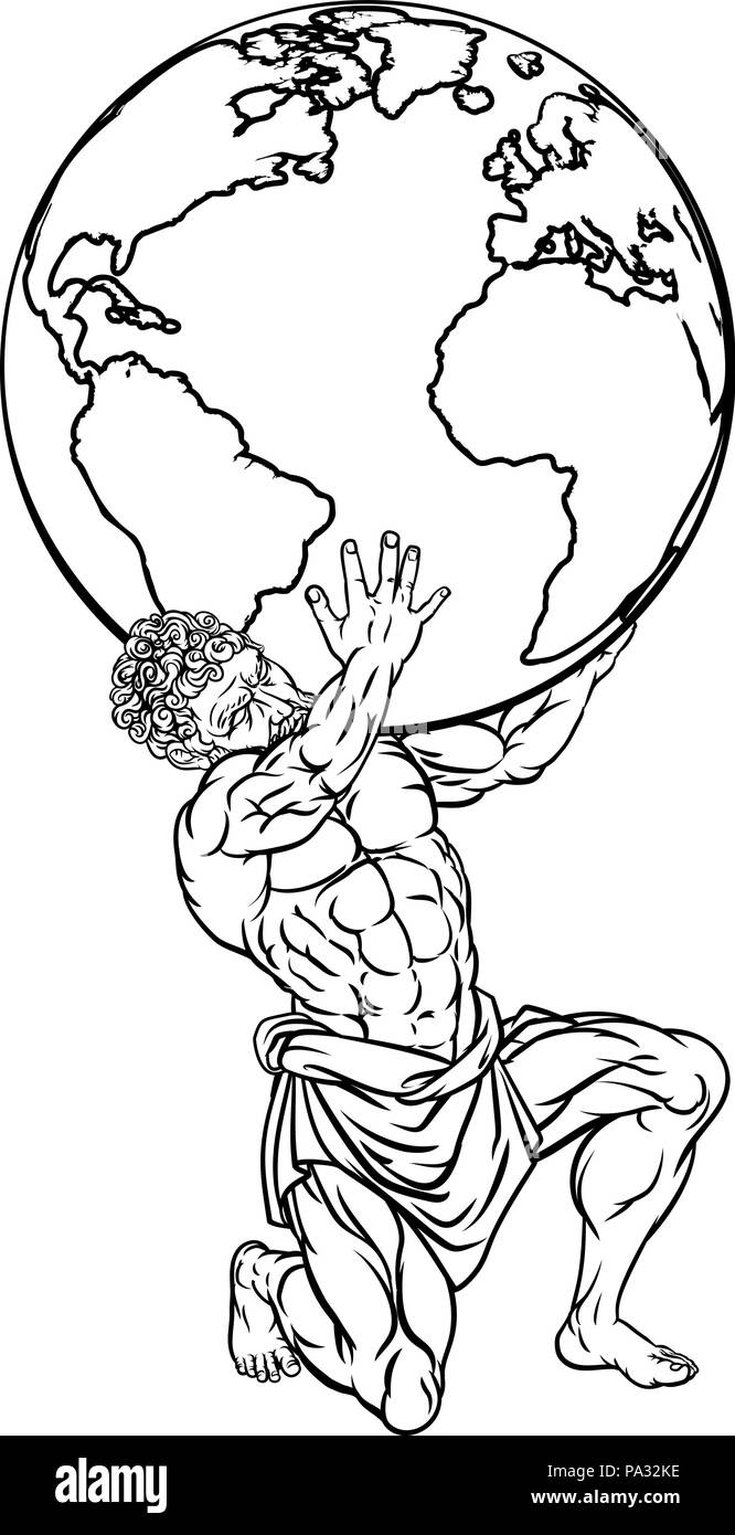 Atlas Mythology Illustration Stock Vector
