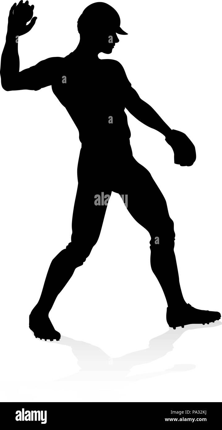 Baseball Player Silhouette Stock Vector Image & Art - Alamy
