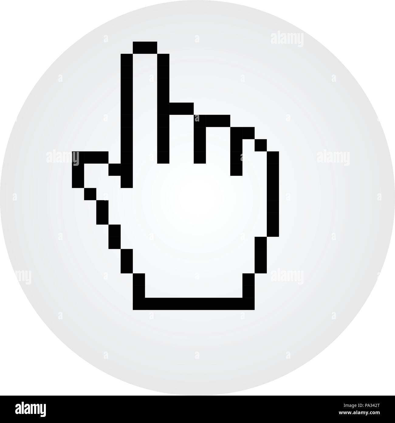 Classic pixel mouse hand cursor icon Stock Vector