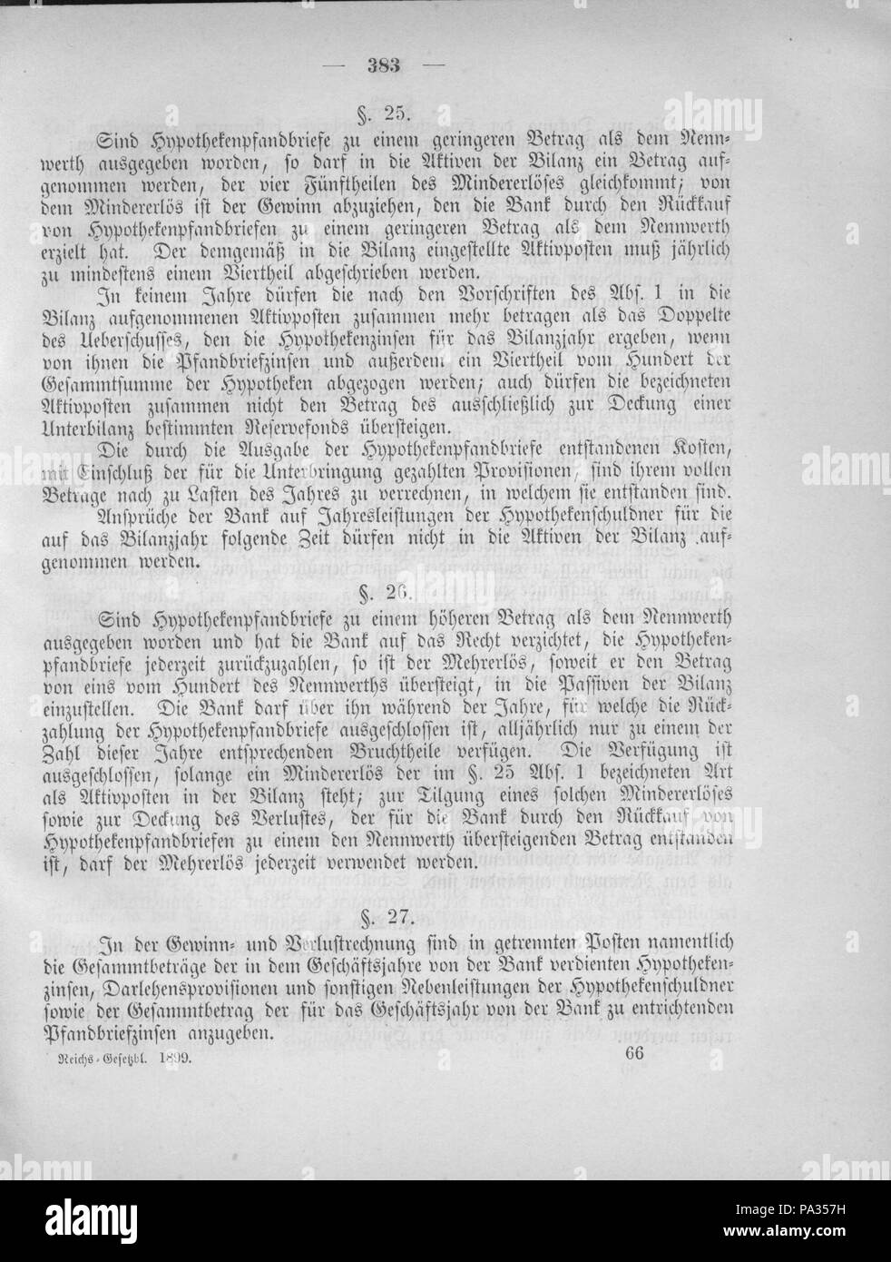 395 Deutsches Reichsgesetzblatt 1899 032 383 Stock Photo