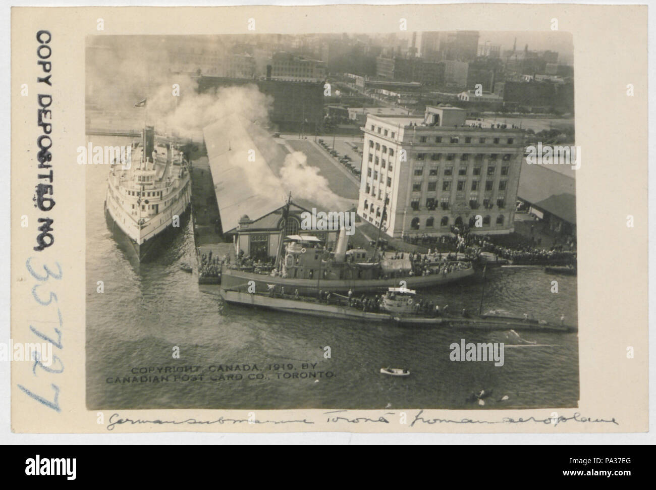 708 German Submarine, Toronto, from an Aeroplane (HS85-10-35727) original Stock Photo