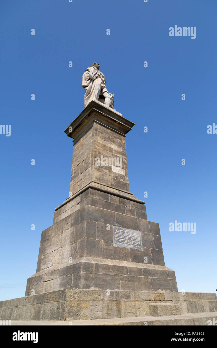 The monument to Admiral Lord Collingwood at Tynemouth in England. Cuthbert Collingwood (1748 - 1810) was a naval commander during the Napoleonic Wars  Stock Photo