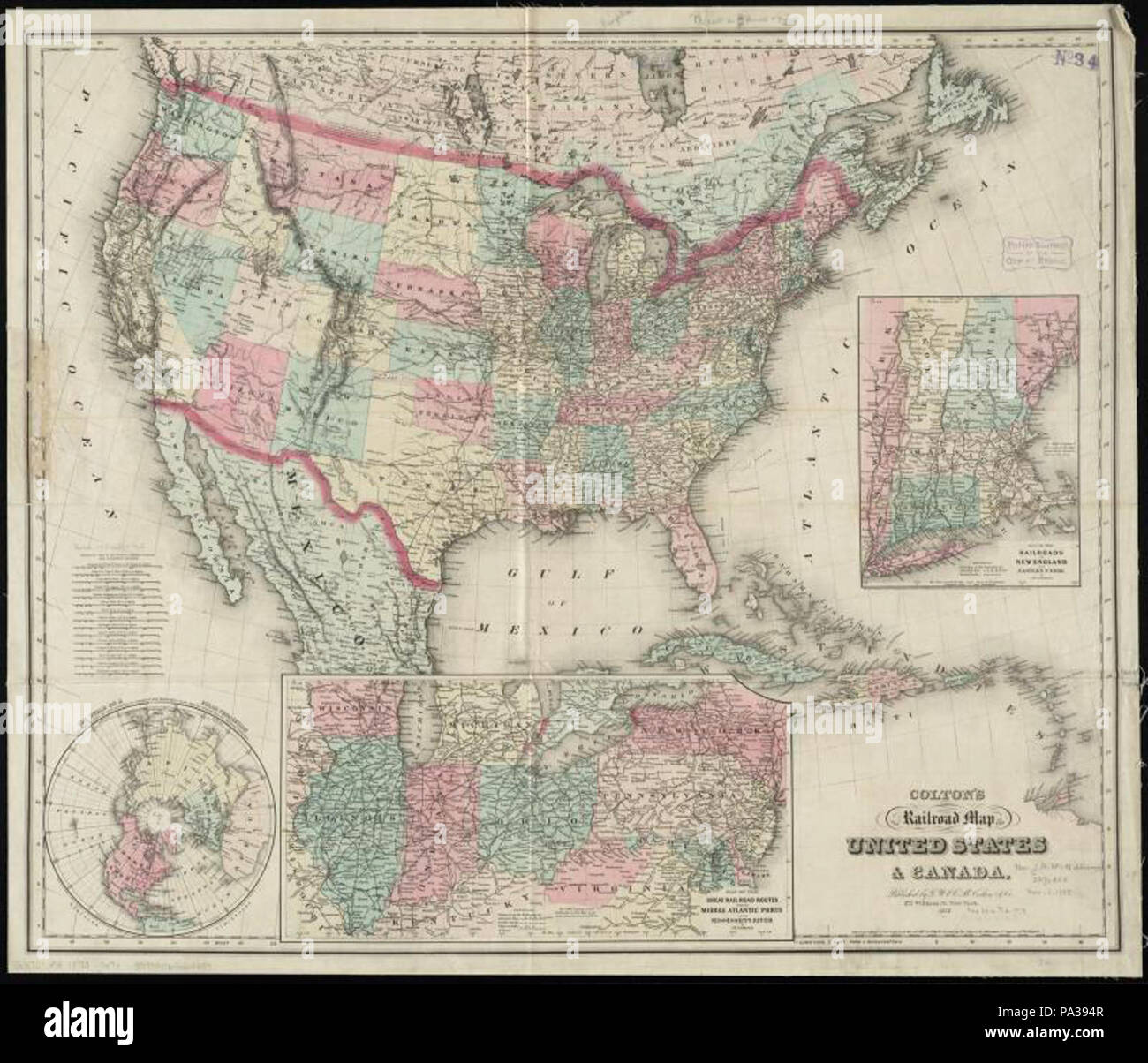 338 Colton's new railroad map of the United States and Canada ...