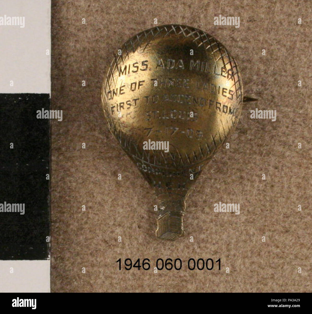 175 Balloon-Shaped Pin Awarded to Ada Miller Stock Photo