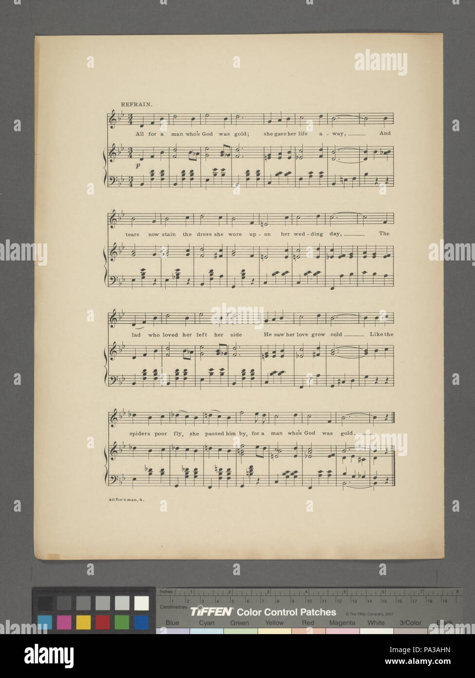 116 All for a man who's God was gold (NYPL Hades-609464-1821249) Stock Photo