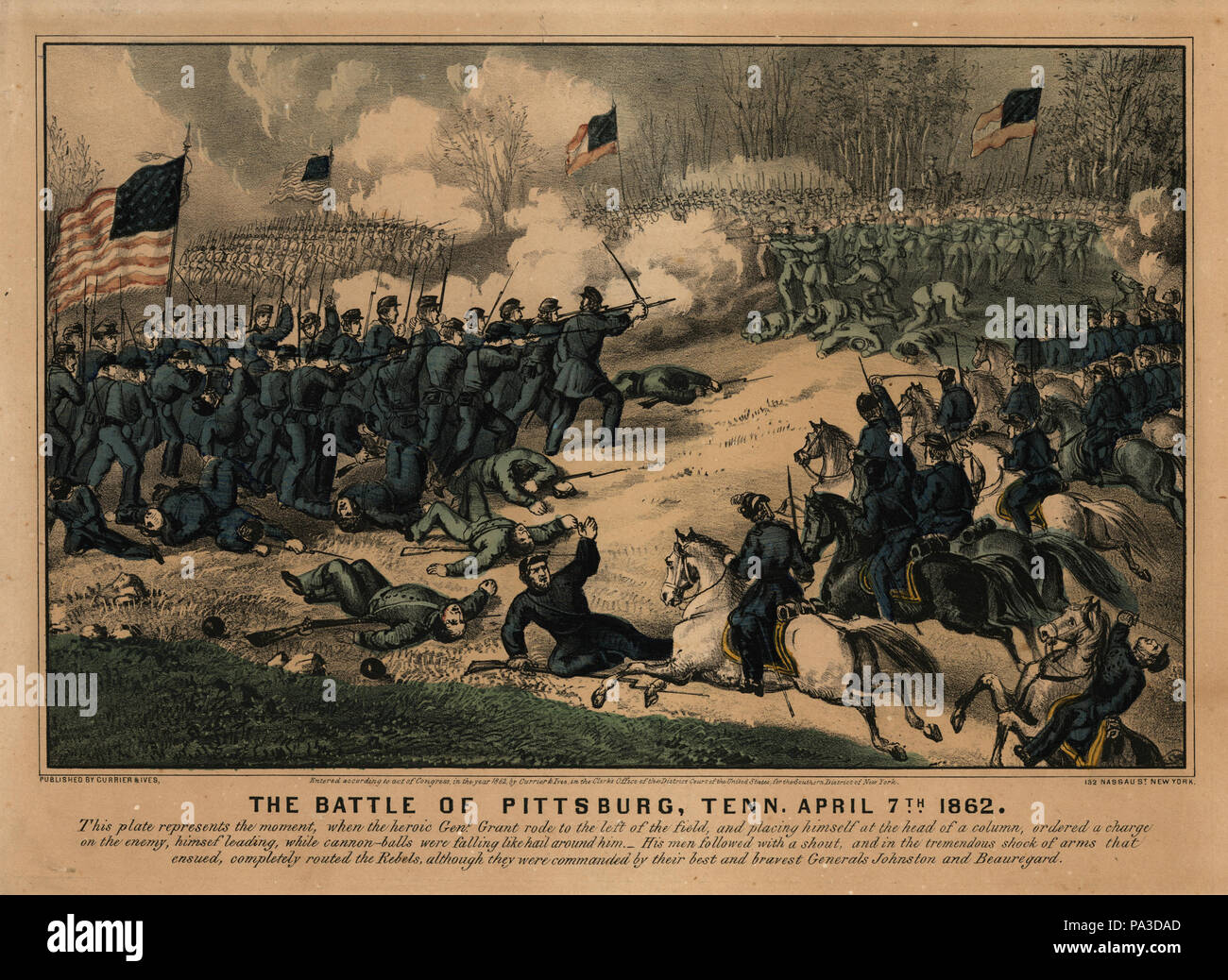5 &quot;The Battle of Pittsburg, Tenn., April 7th 1862.&quot; Stock Photo