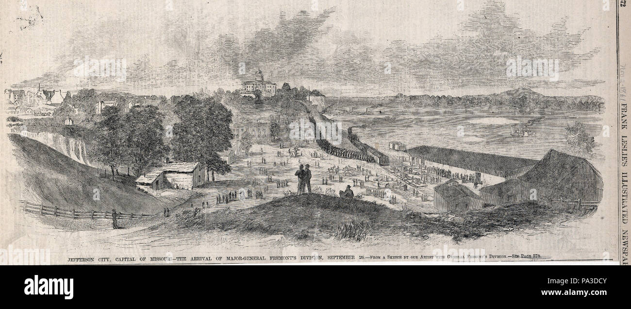 3 &quot;Jefferson City, Capital of Missouri. The Arrival of Major-General Fremont's Division, September 26.&quot; Stock Photo