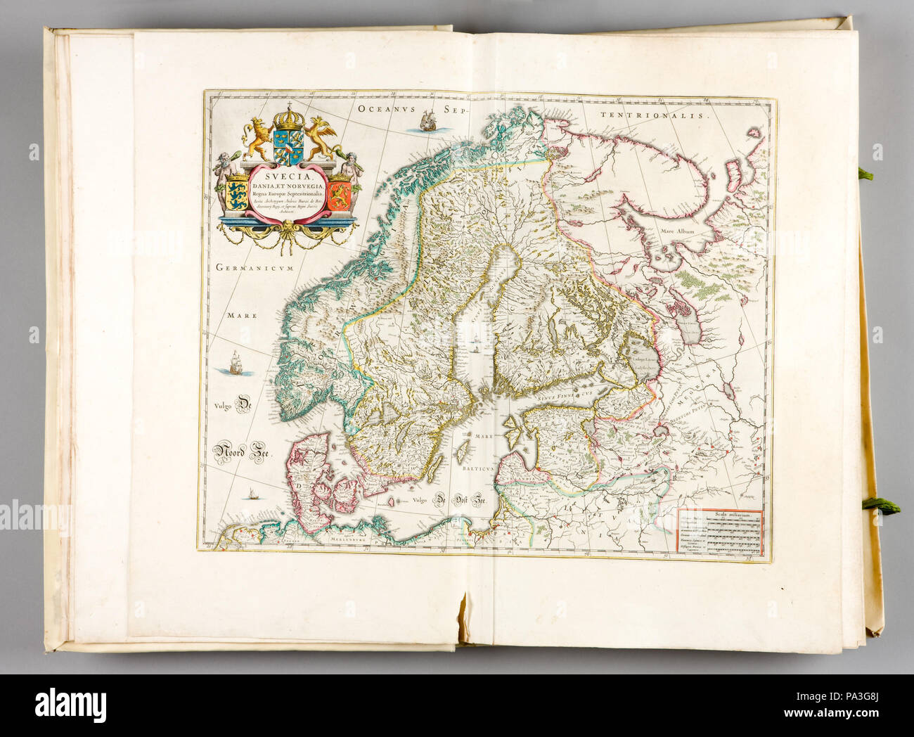 Inv.nr: 25 Atlas Maior, Blau. Karta över Skandinavien.PB hist.288 - Skoklosters slott - 87580 Stock Photo