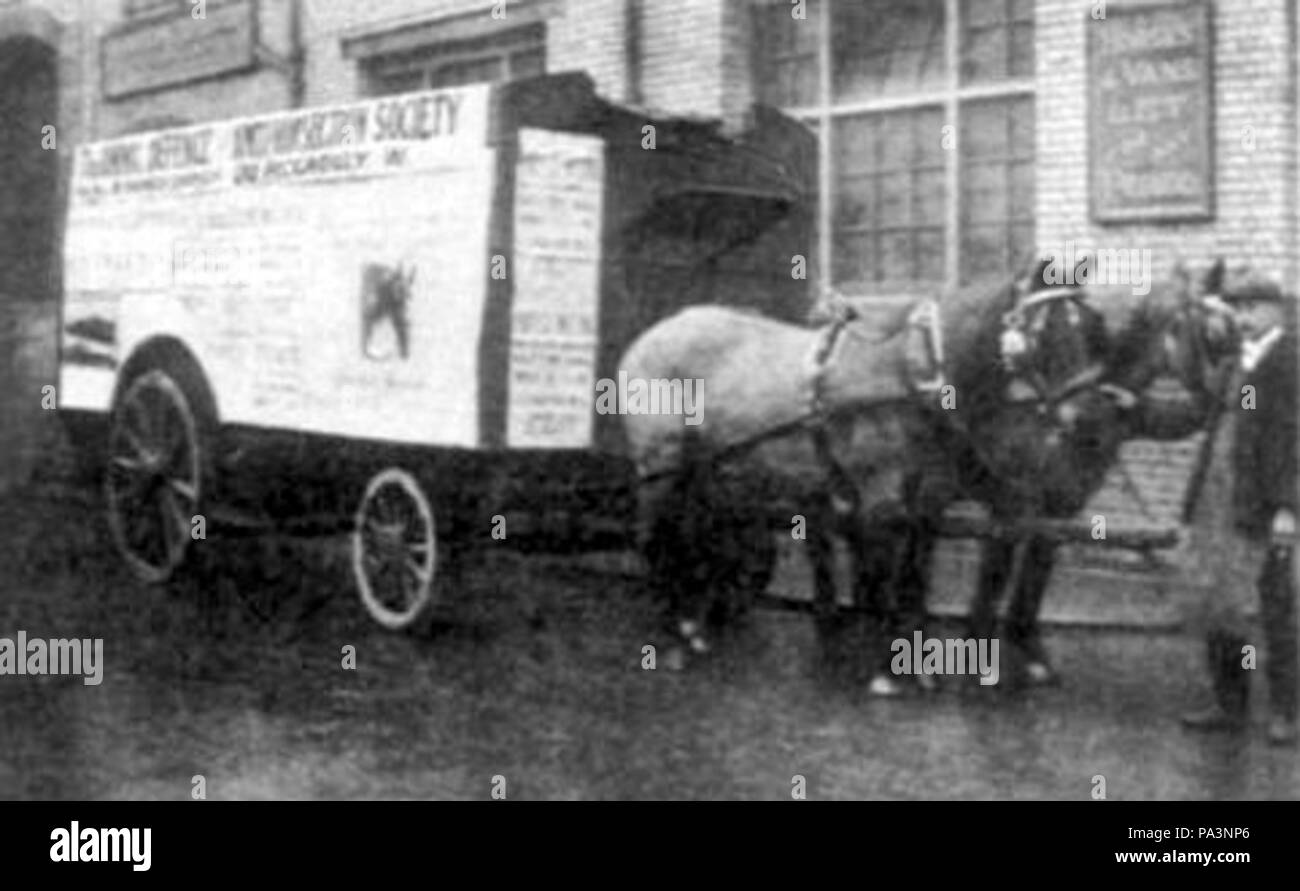 131 Animal Defence and Anti-Vivisection Society horse and cart, 1910 Stock Photo