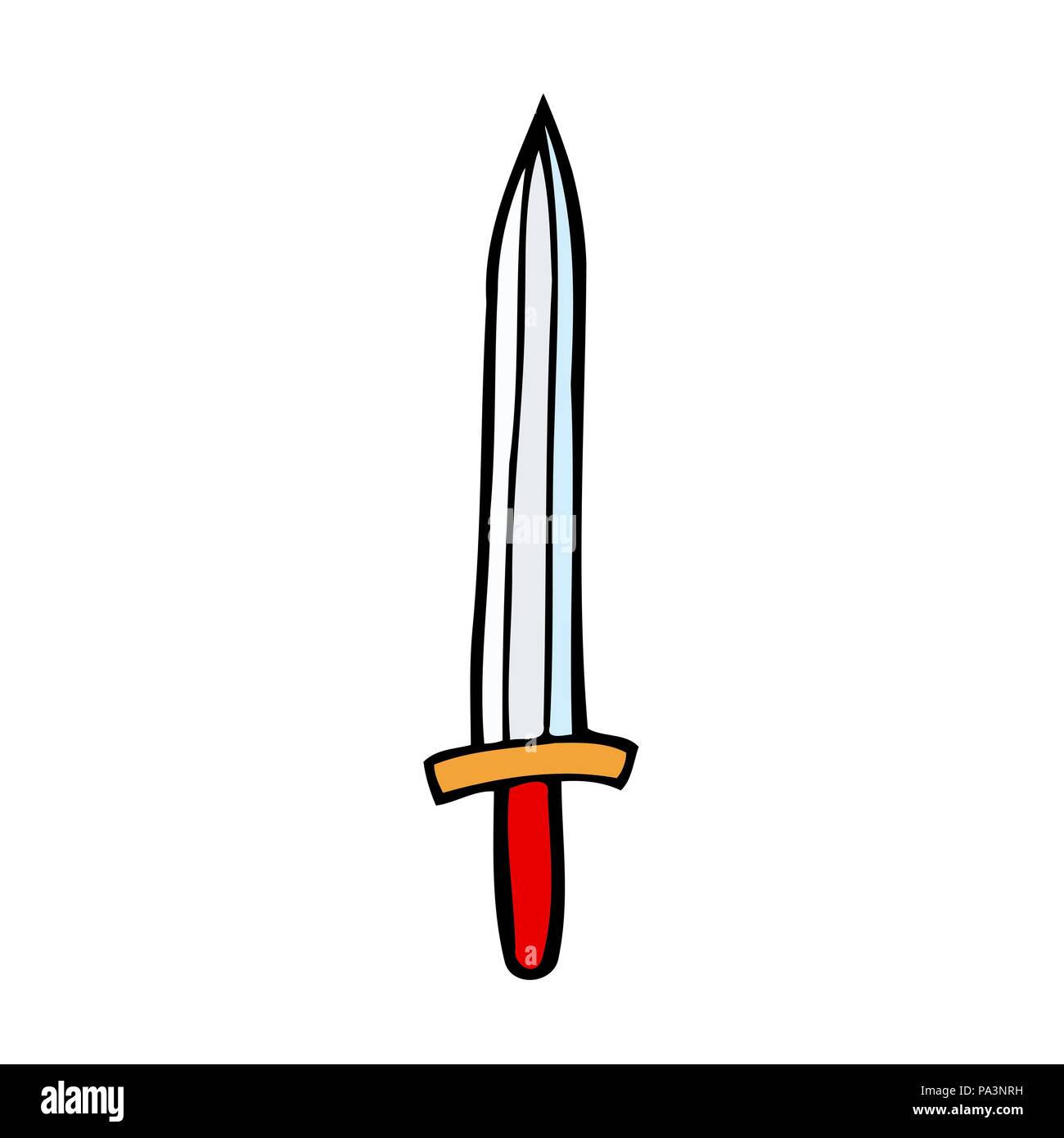 Cartoon Colored image of dagger. Vector illustration isolated on white ...