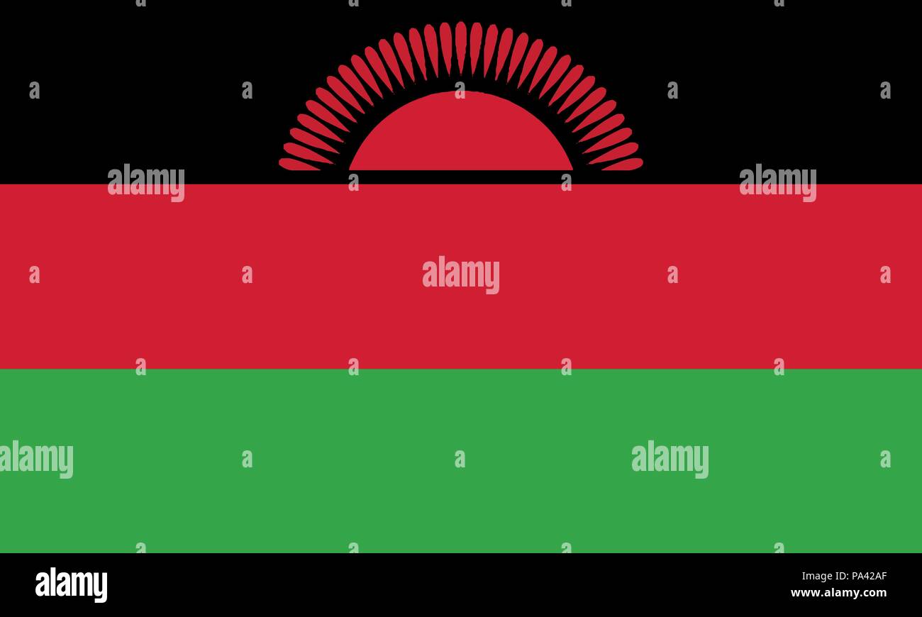 Detailed Illustration National Flag Malawi Stock Vector Image &amp; Art - Alamy
