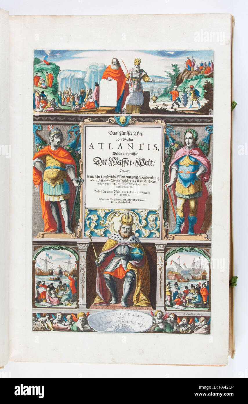 Wr topogr.4a fol (vol.4) 314 Titelblad till atlas om haven på tyska från 1652 - Skoklosters slott - 93258 Stock Photo