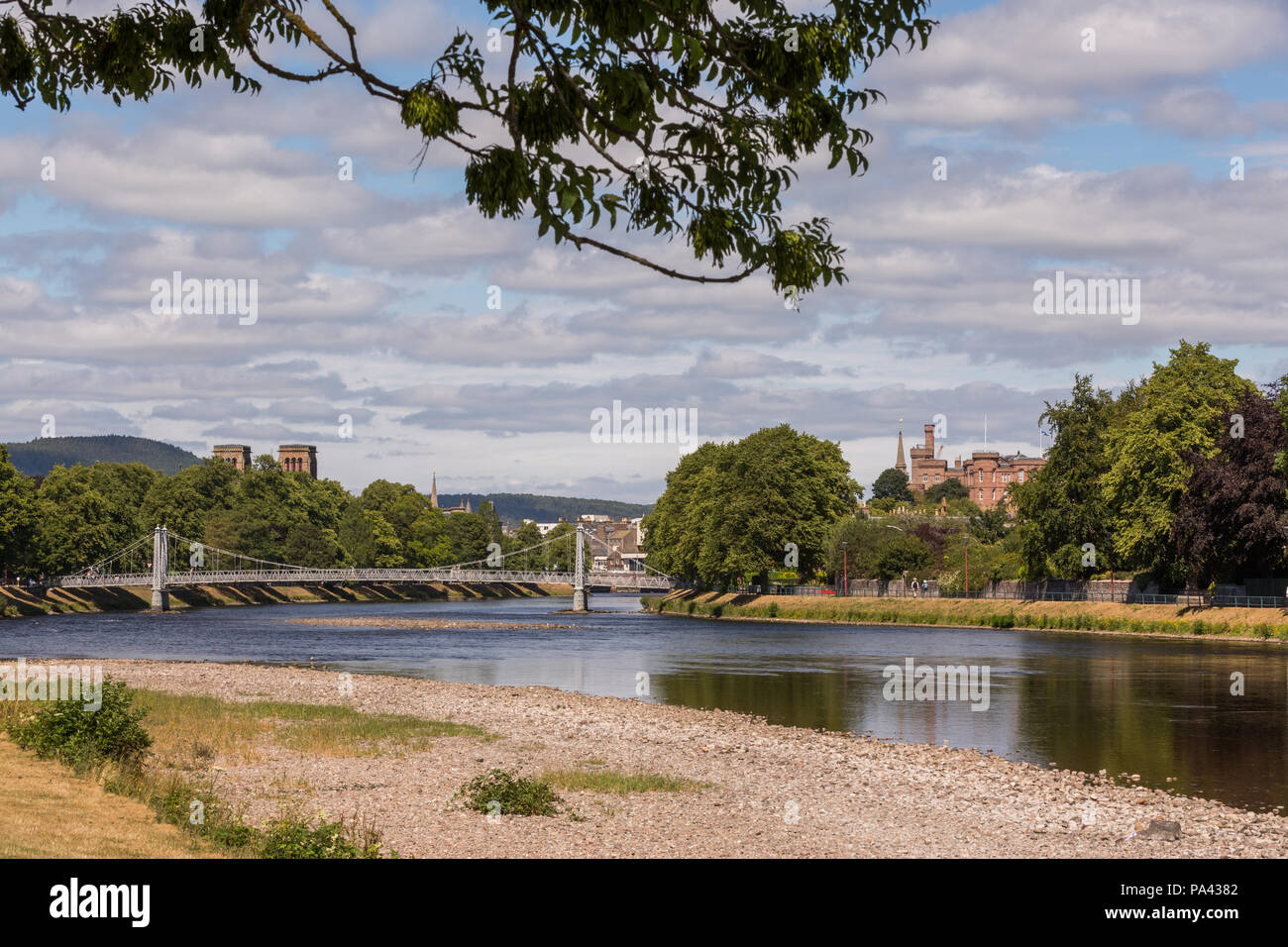 The River Ness in the city of Inverness, Scotland, UK Stock Photo