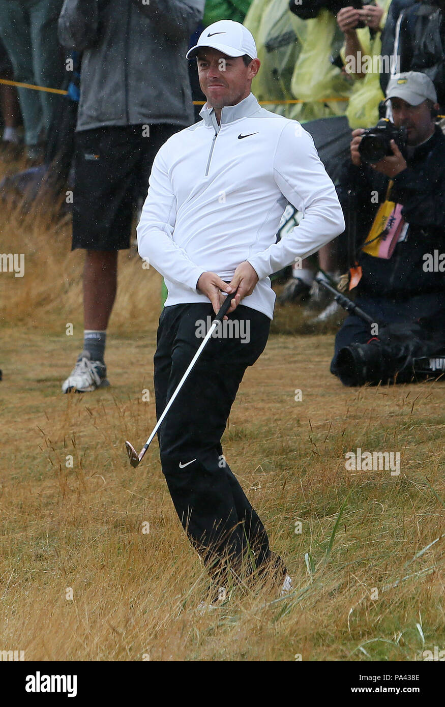 Angus Matt Rory Northern Ireland's Rory McIlroy chips from the rough on the 15th during ...