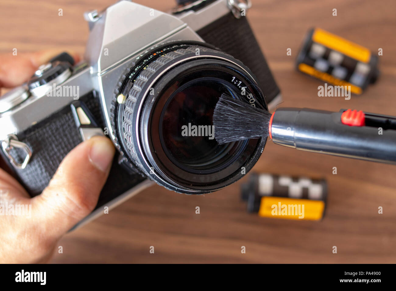 Performing a maintenance on a camera with tools Stock Photo Alamy