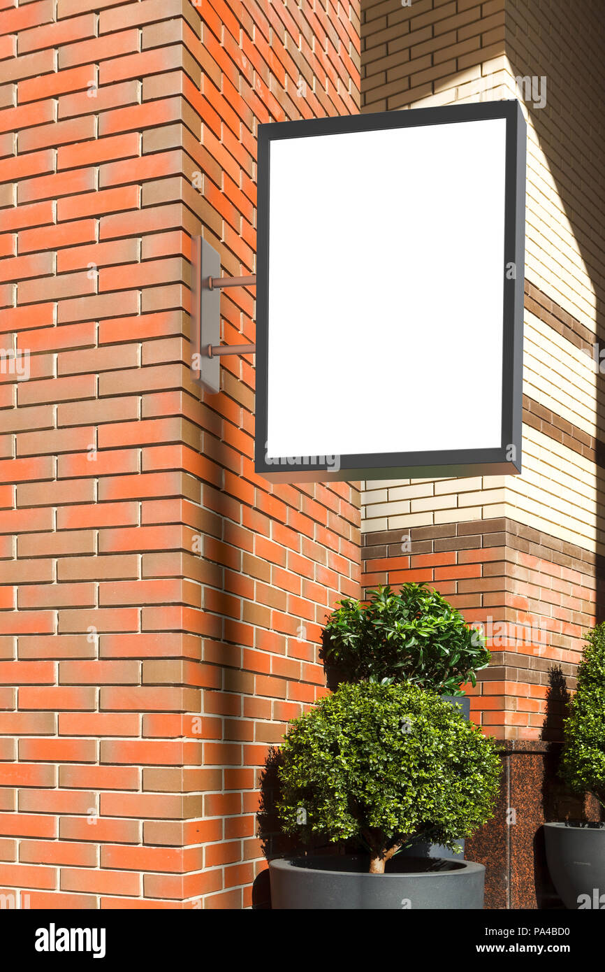 Blank shop sign. Vertical signage. 3d illustration Stock Photo Alamy