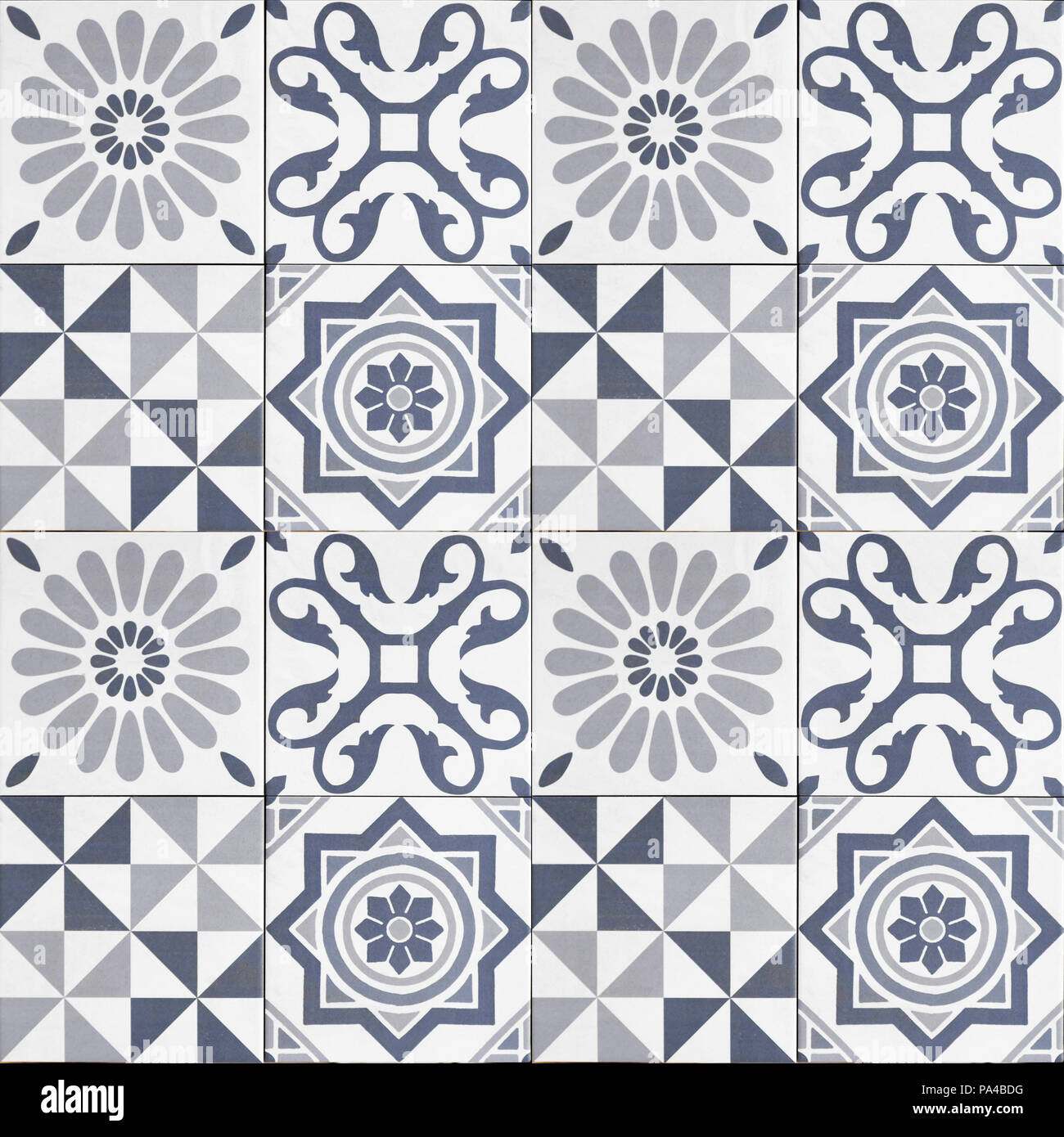 pattern tiles - geometric patchwork tile design Stock Photo