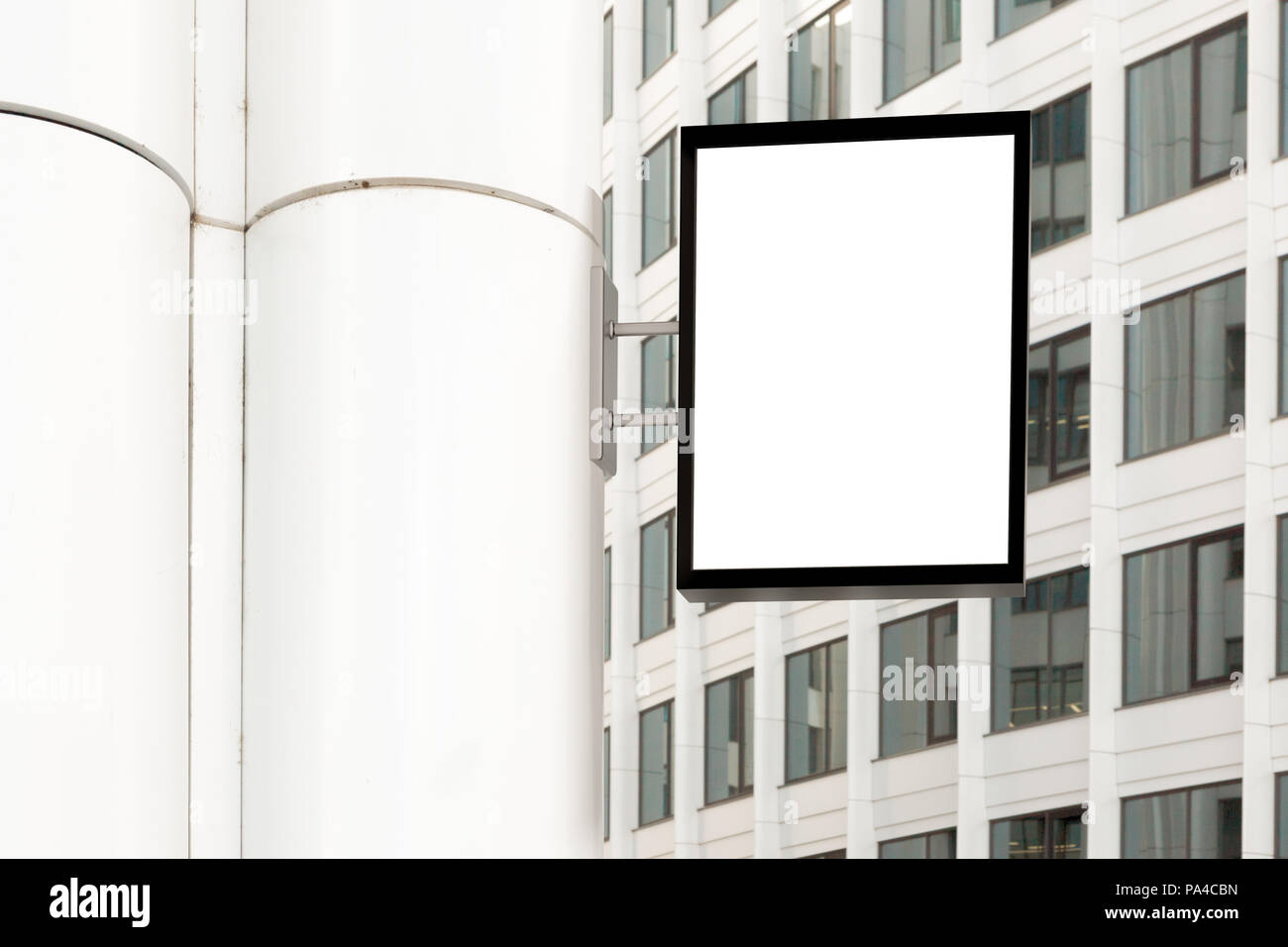 Blank shop sign. Vertical signage. 3d illustration Stock Photo Alamy