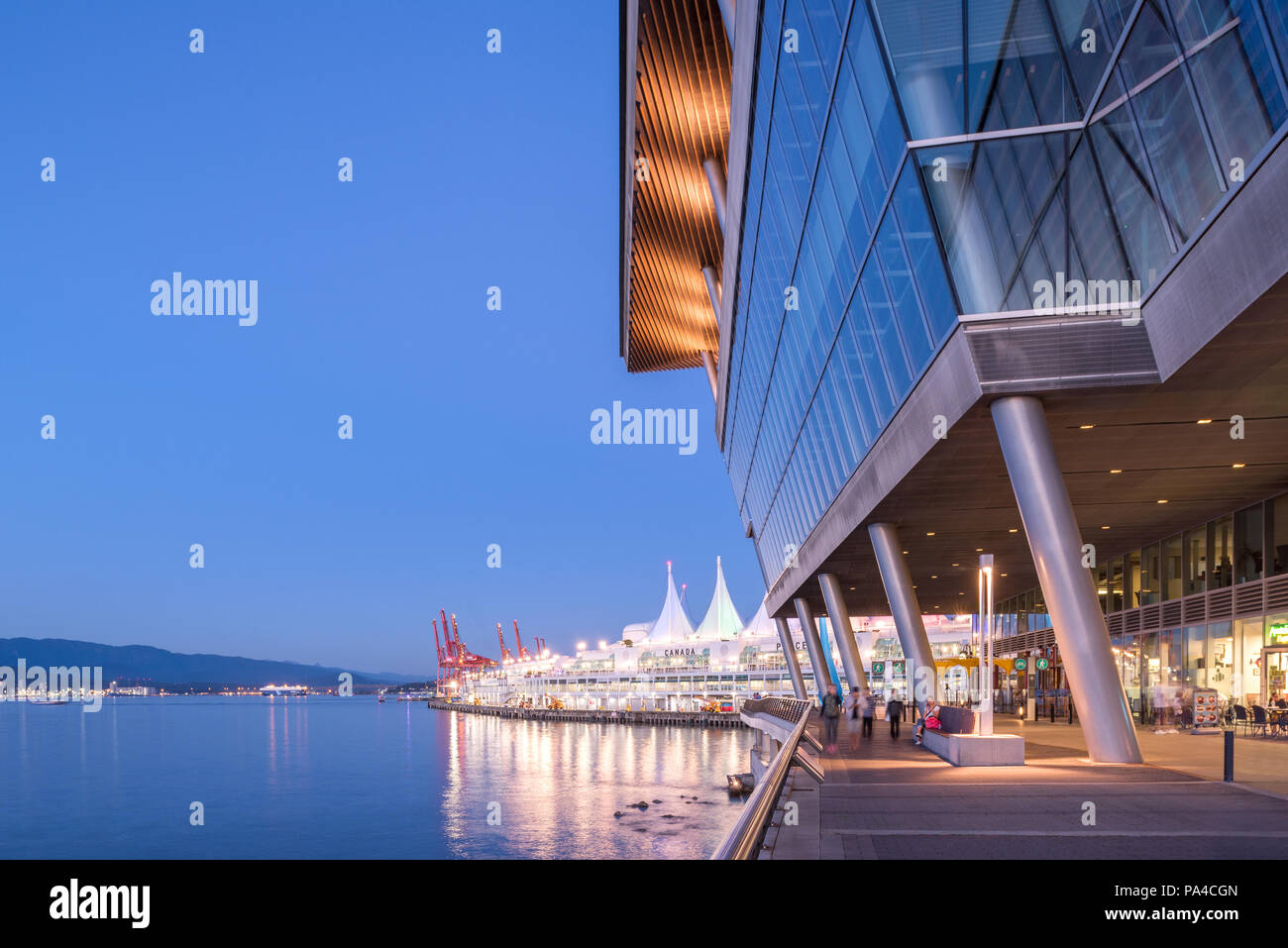 Convention Center and harbor, Vancouver, British Columbia, Canada Stock