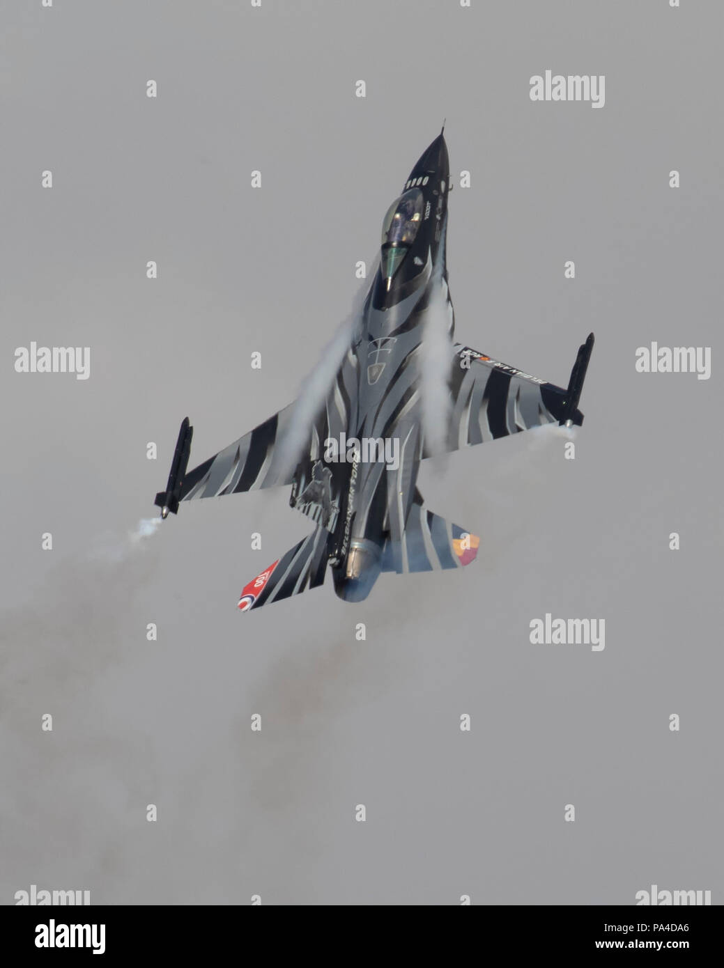 Belgian Air Force F 16 Fighting Falcon Dark Falcon Displays At The Annual Royal International Air Tattoo Stock Photo Alamy