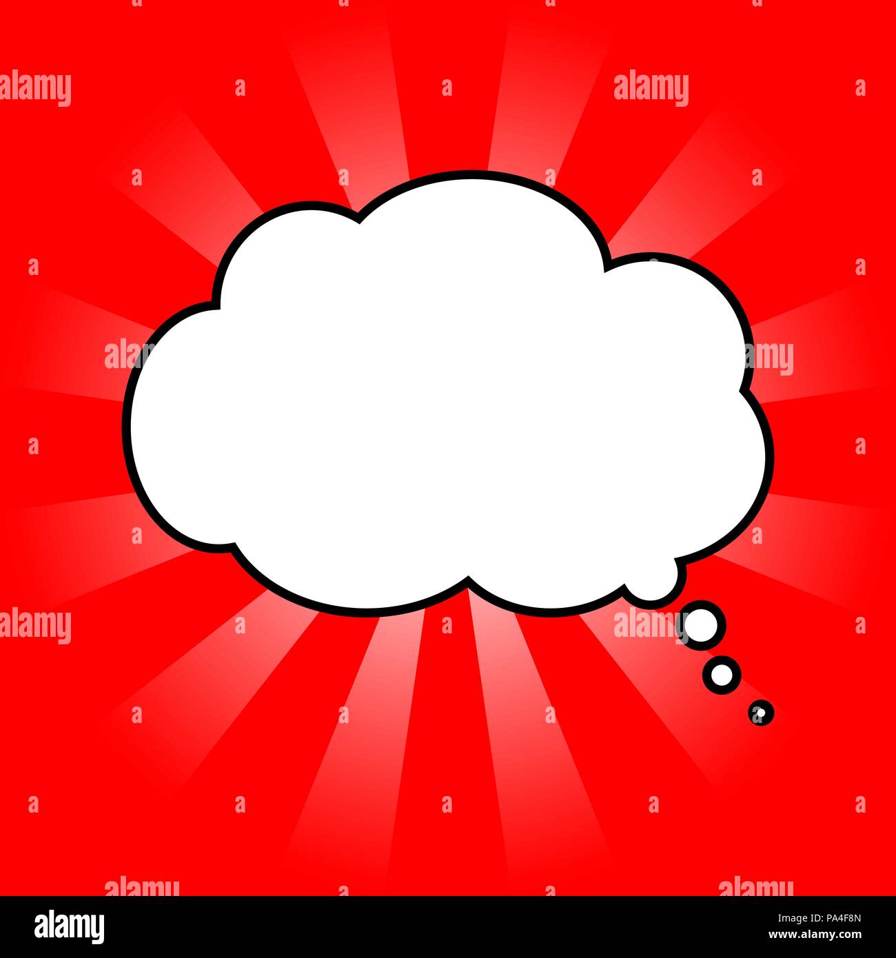 cloud of thoughts in red sun Stock Vector