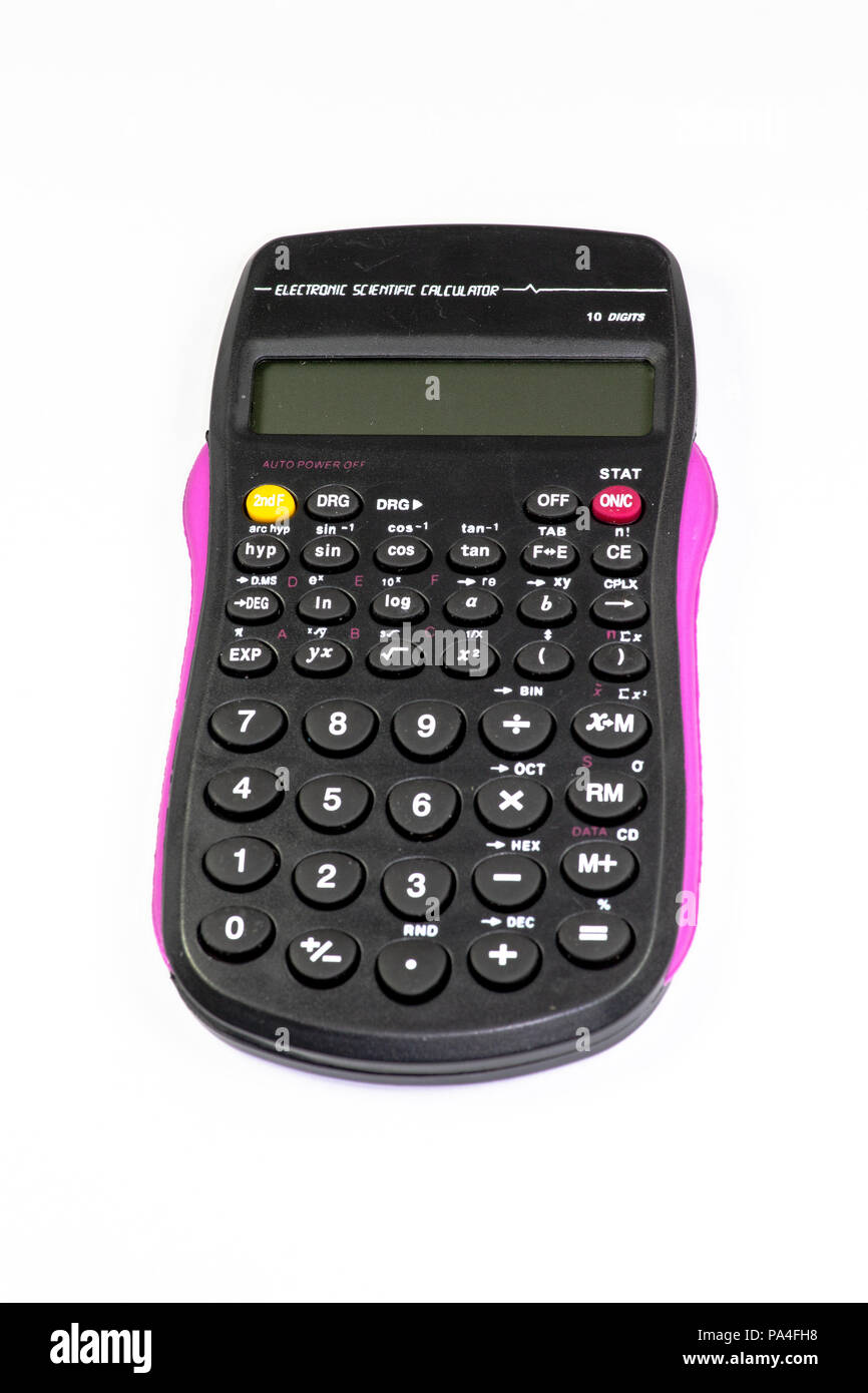 Scientific Calculator on a table ready for the first day of class Stock Photo