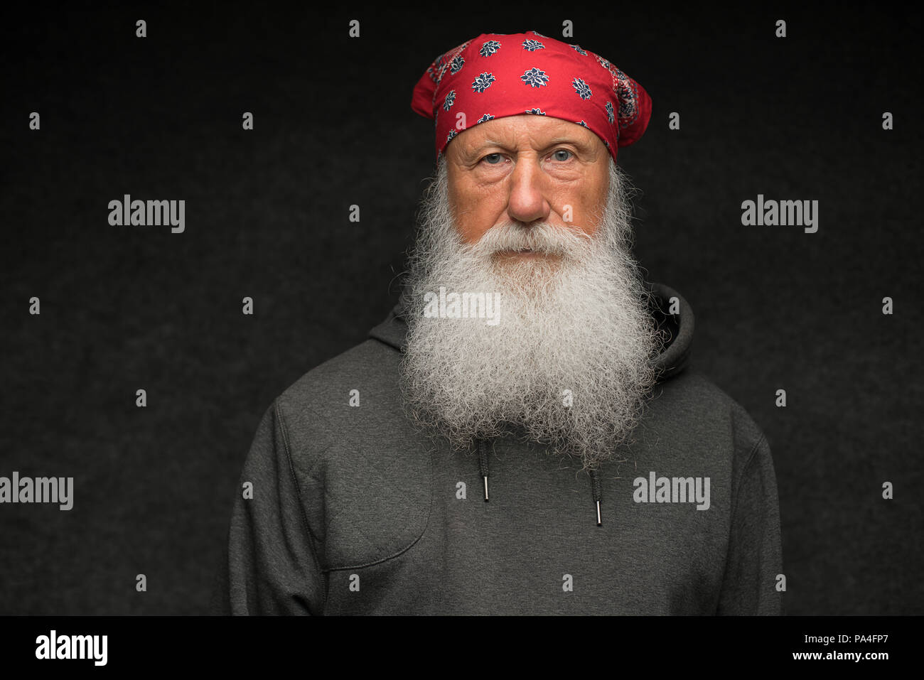 Portrait Face Male Person Senior Old Man Beard Adult