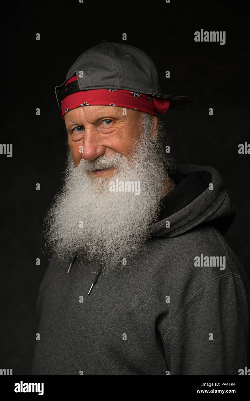 Portrait Face Male Person Senior Old Man Beard Adult
