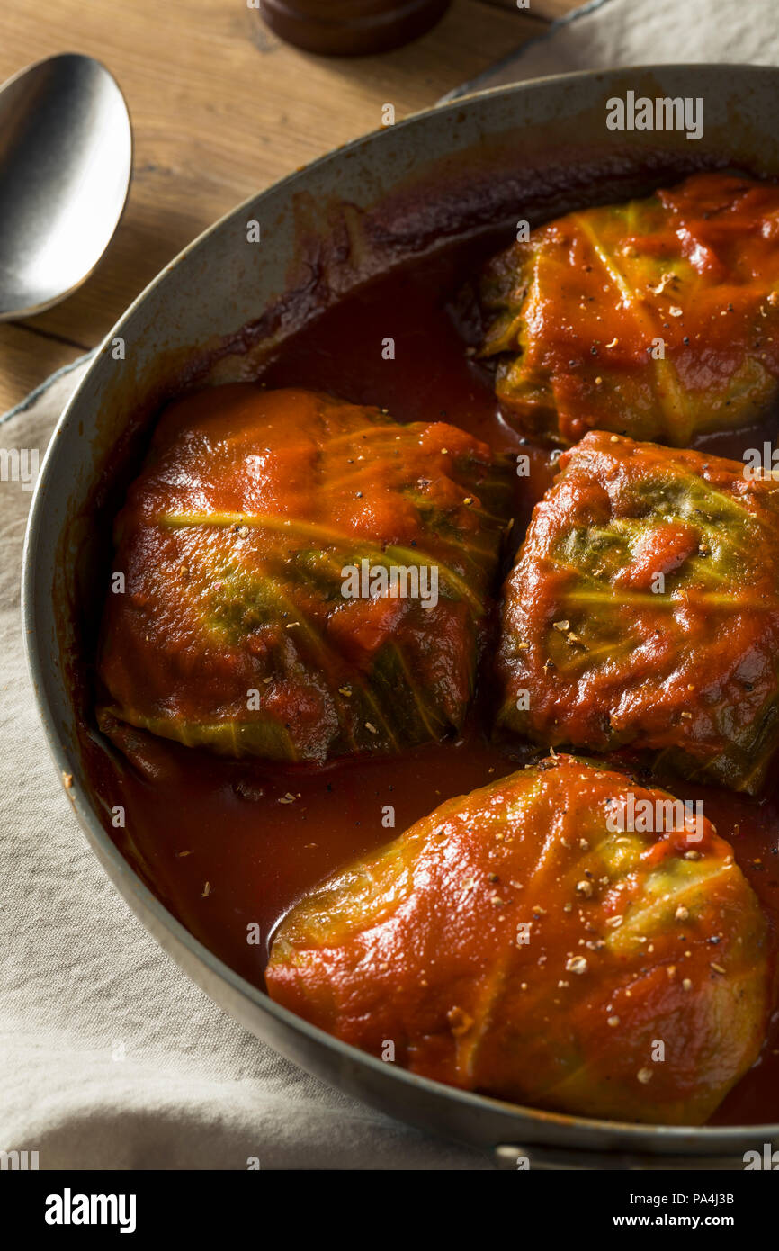 Homemade Beef Stuffed Cabbage Rolls with Tomato Sauce Stock Photo Alamy