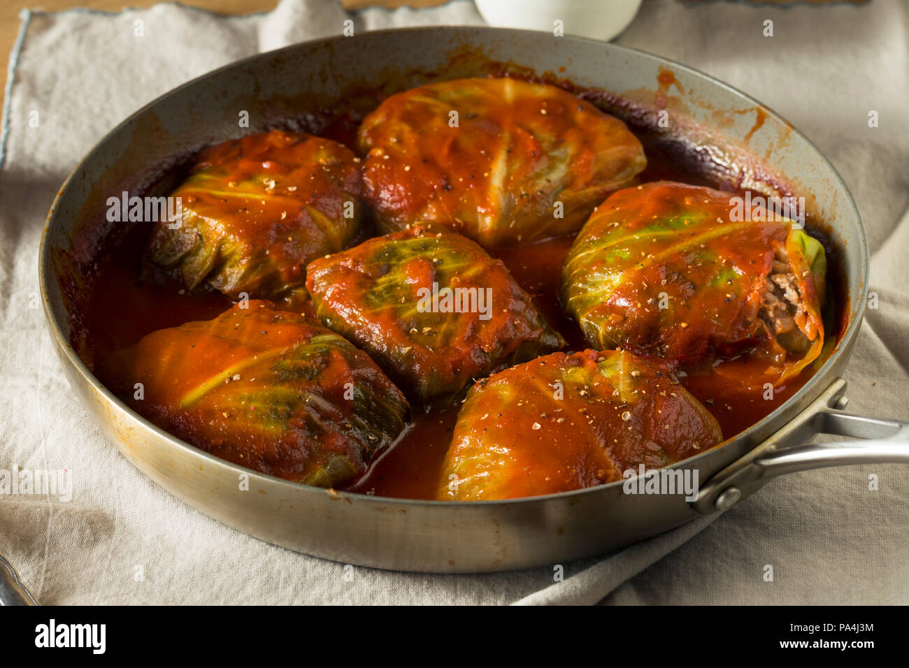 Homemade Beef Stuffed Cabbage Rolls with Tomato Sauce Stock Photo Alamy