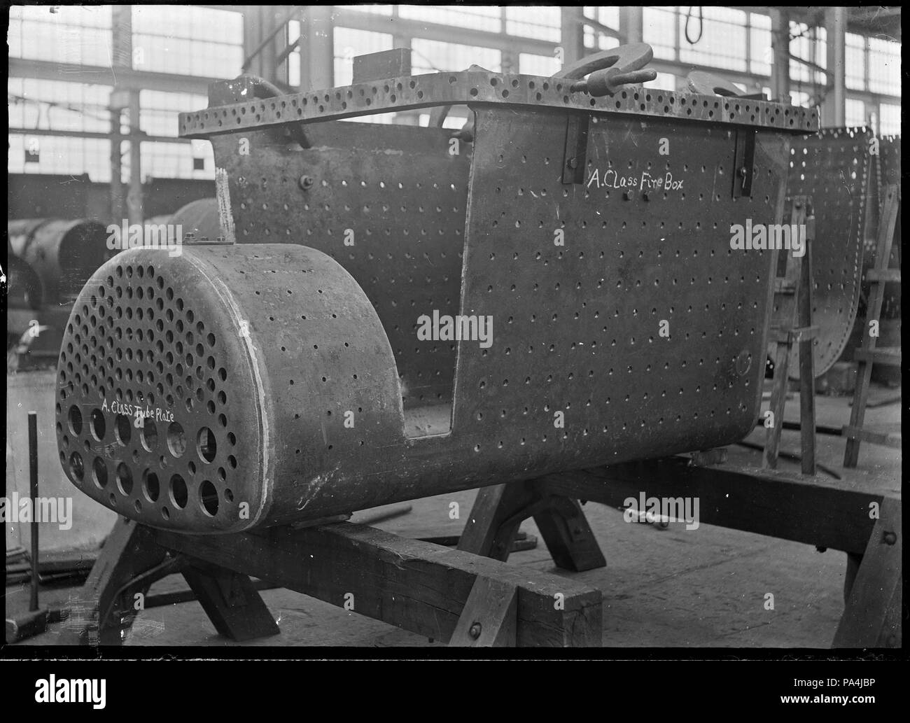 83 Firebox part for an A Class steam locomotive, showing the firebox ...