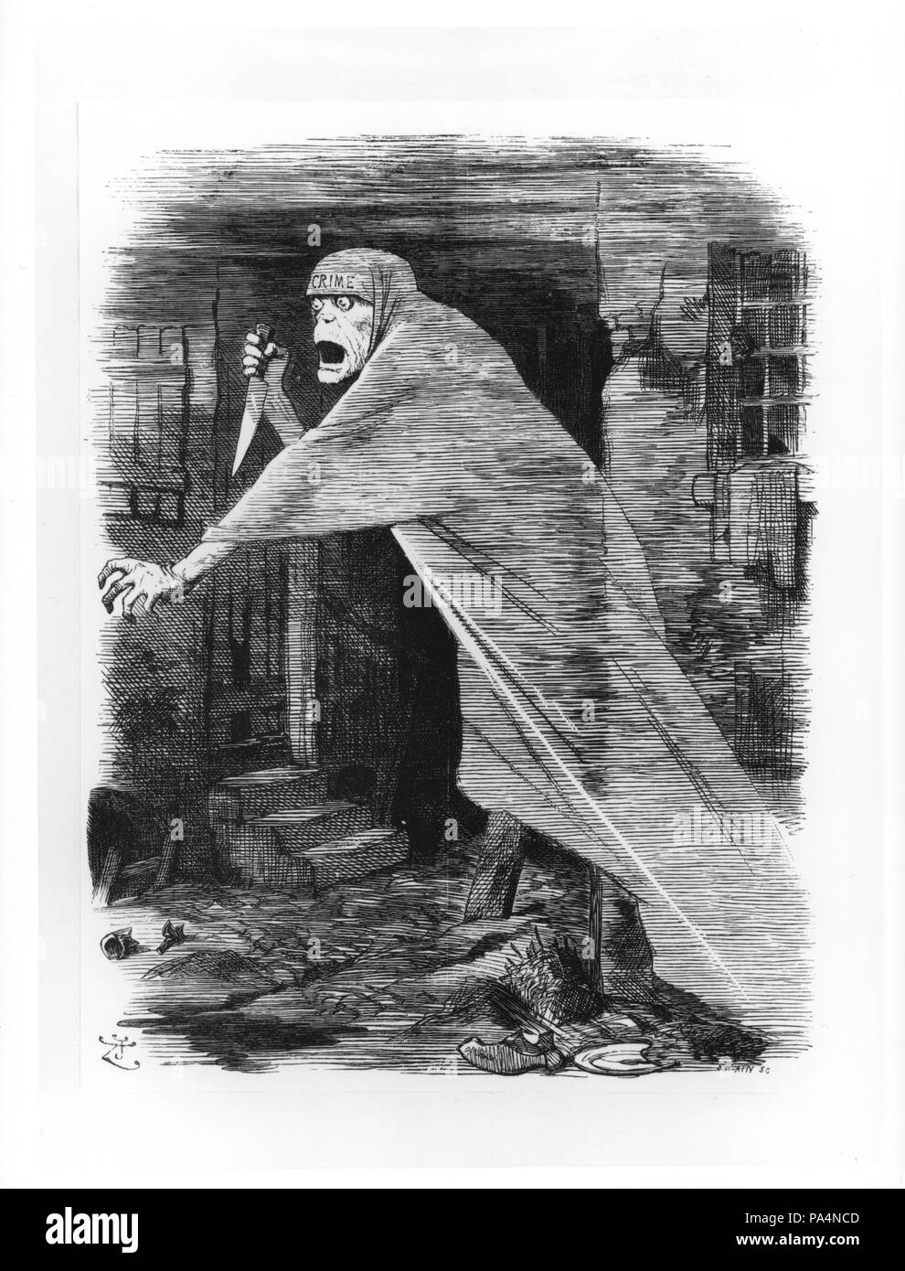 Engraving entitled Nemisis of Neglect, 1890. From Jack the Ripper, by Melvin Harris (1987) Stock Photo