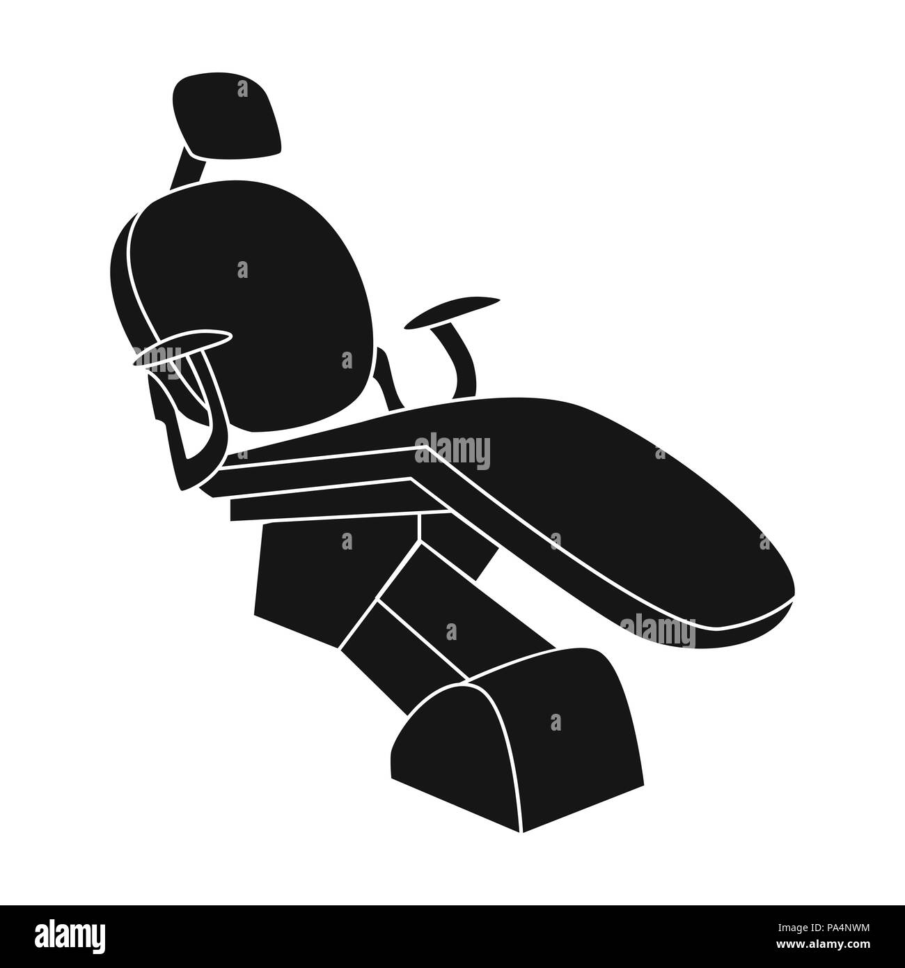 Dental chair icon in black style isolated on white background. Dental