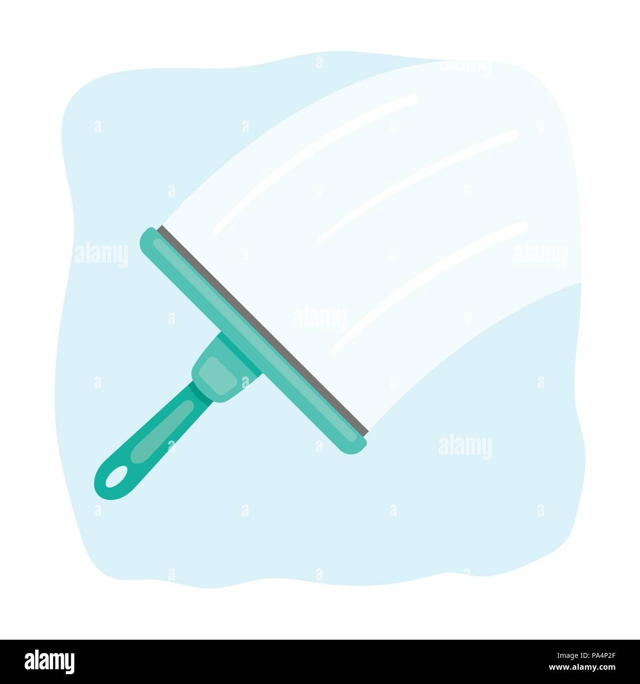 Squeegee icon in cartoon design isolated on white background. Cleaning