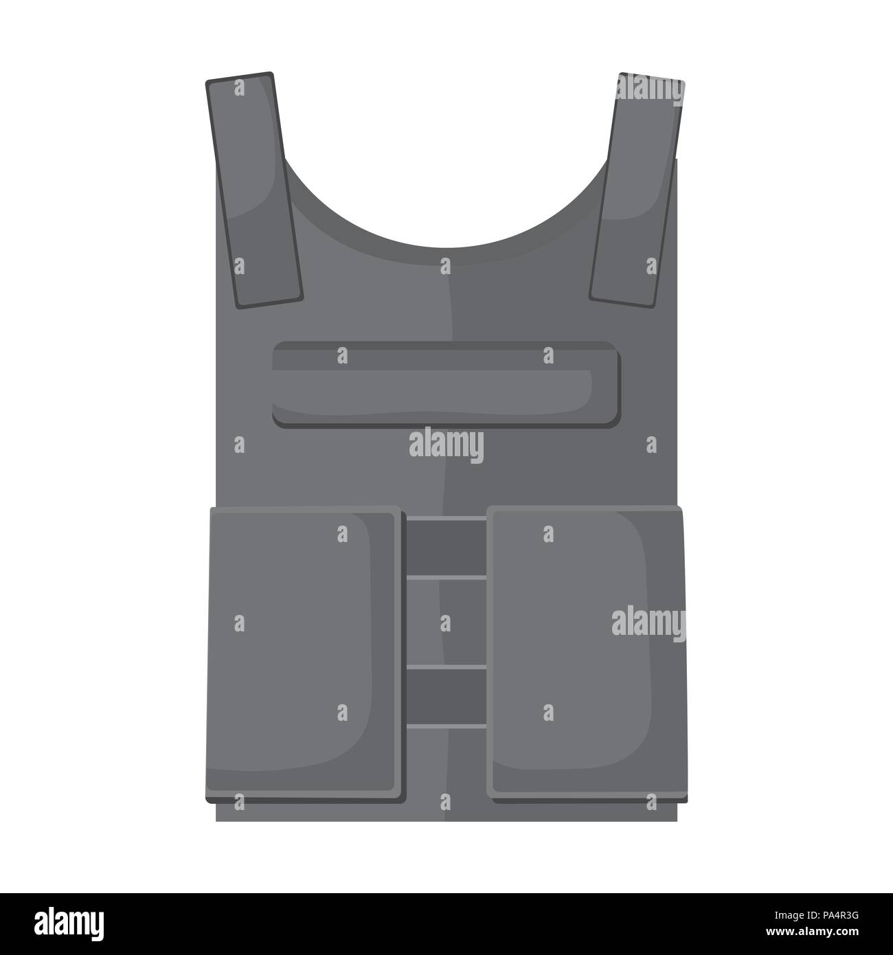 Army bulletproof vest icon in monochrome style isolated on