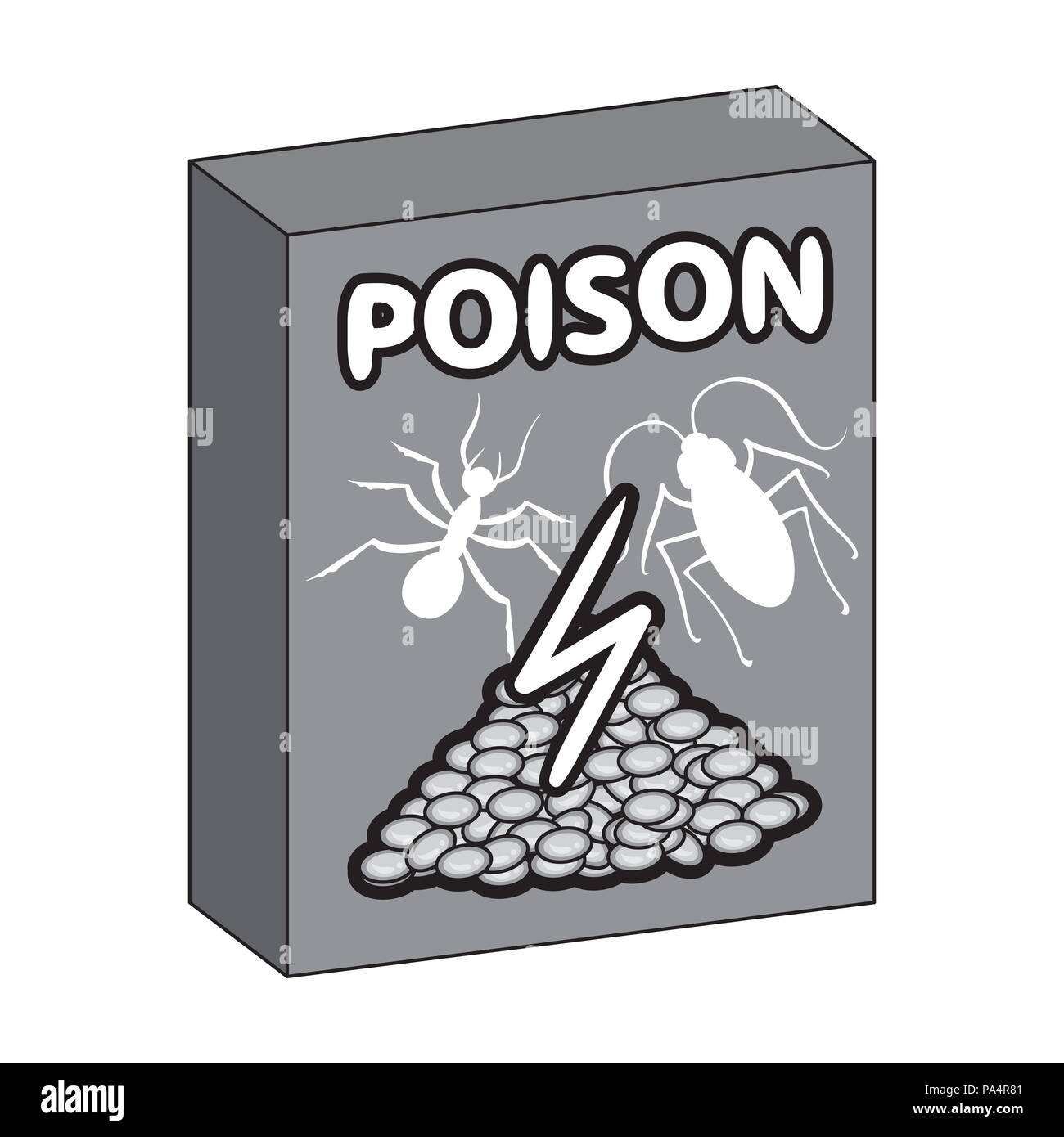 Packaging with poison single icon in monochrome style for design.Pest ...