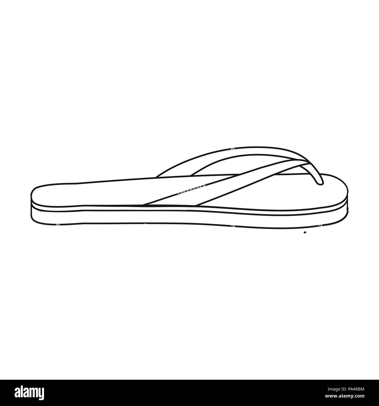 Flip-flops icon in outline style isolated on white background. Shoes symbol vector illustration. Stock Vector