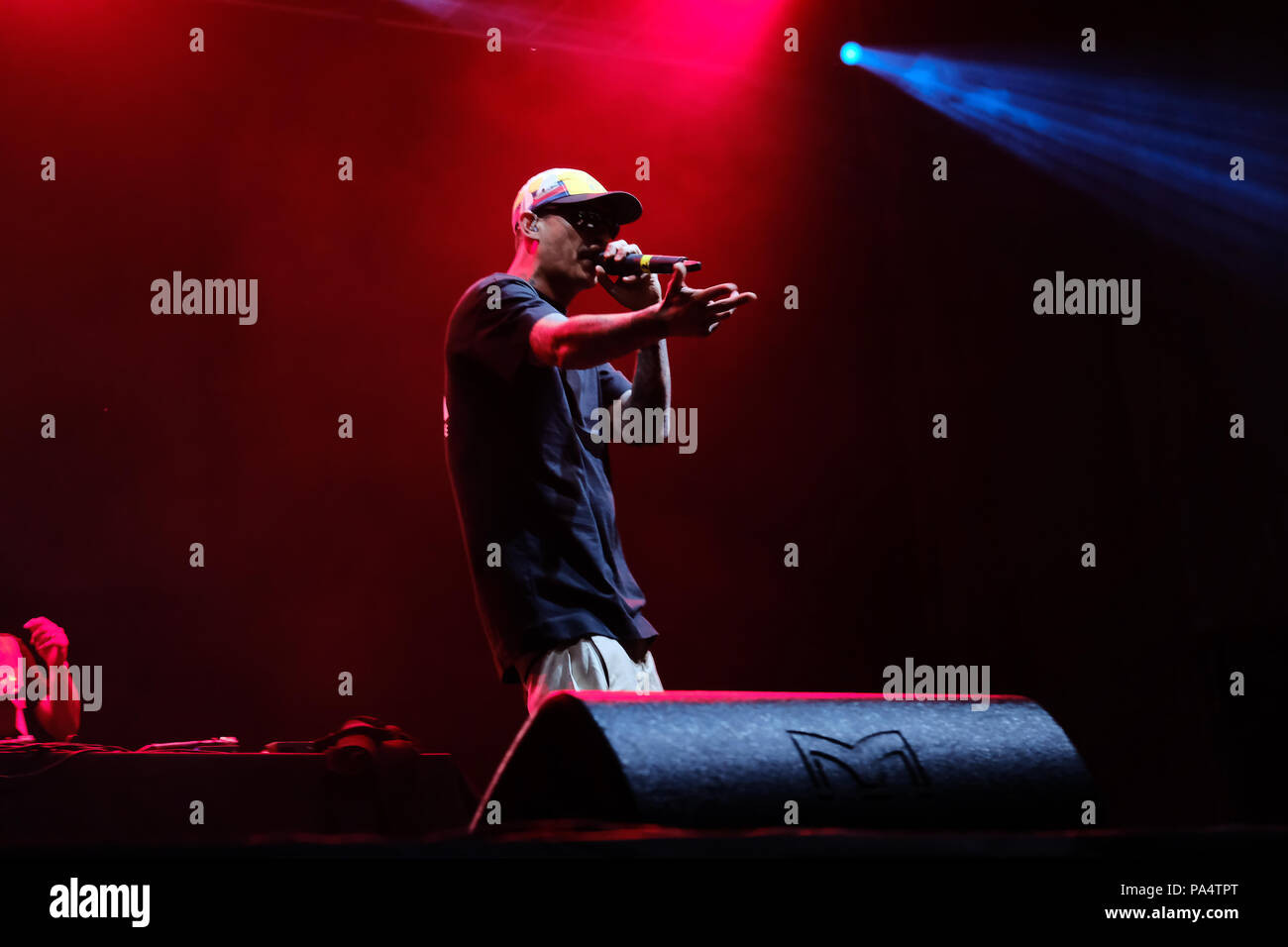 Noce Italian Rapper Noyz Narcos Italian rapper, on the stage of the Flowers Festival, a ...