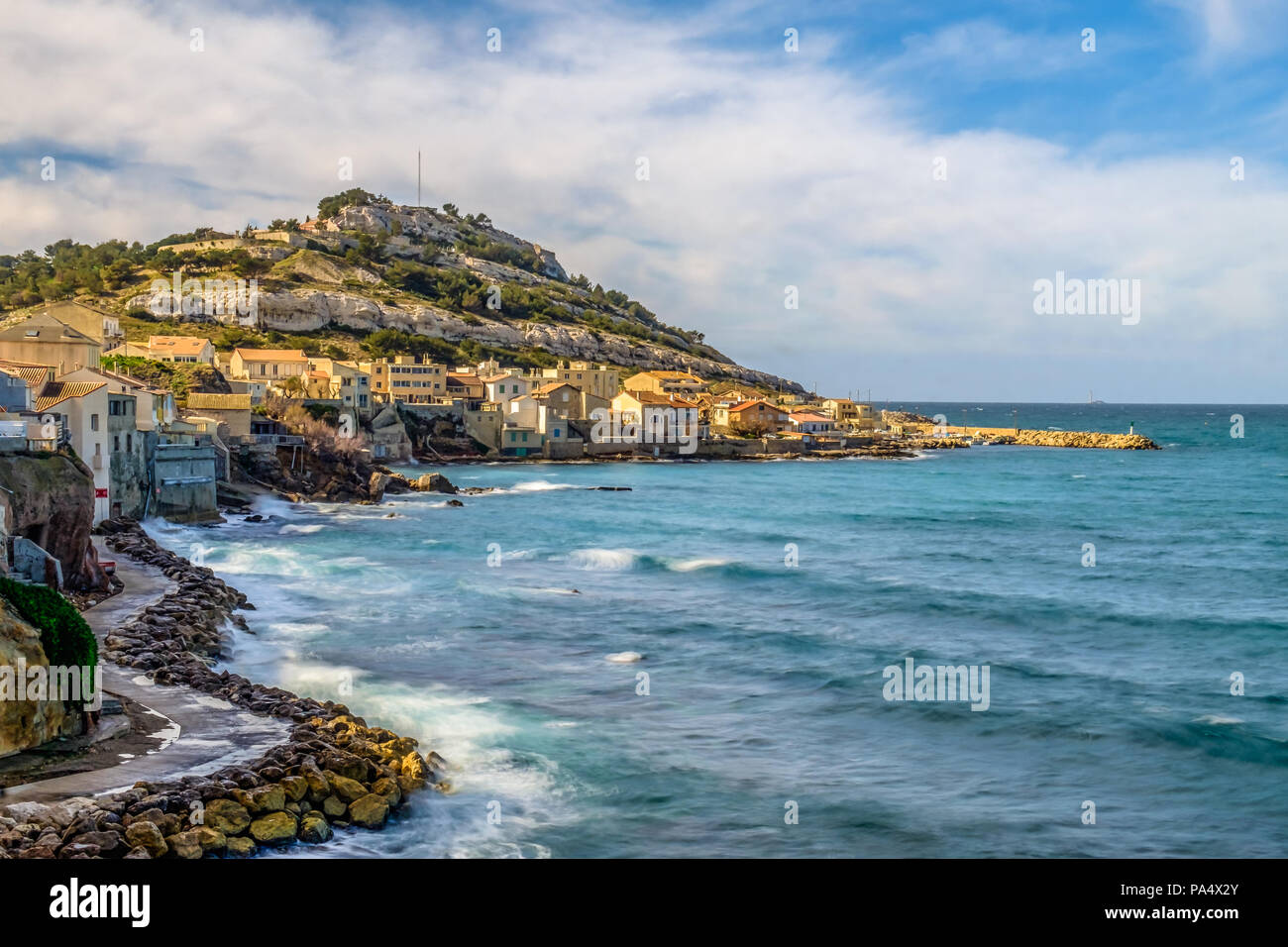 Marseille coastline by the Mediterranean Sea, France Stock Photo