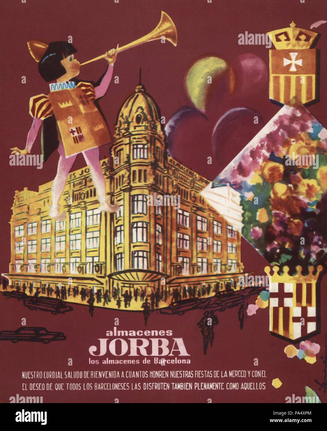 publicidad-de-almacenes-jorba-de-barcelona-a-o-1962-stock-photo-alamy