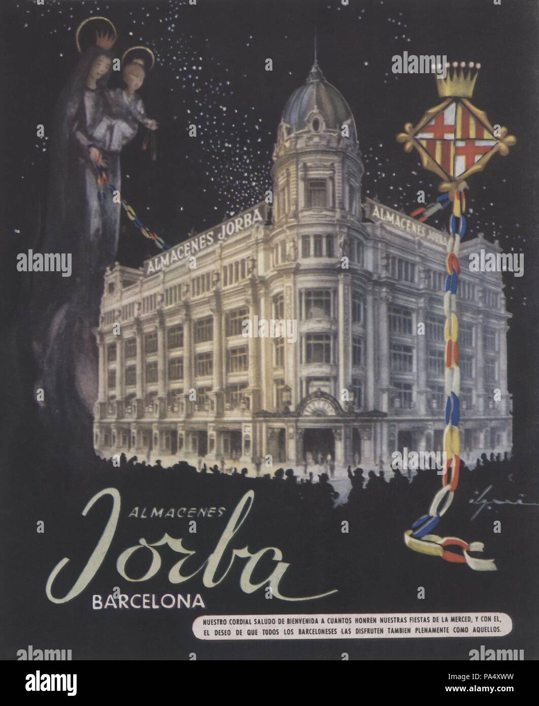 publicidad-de-almacenes-jorba-de-barcelona-a-o-1960-stock-photo-alamy