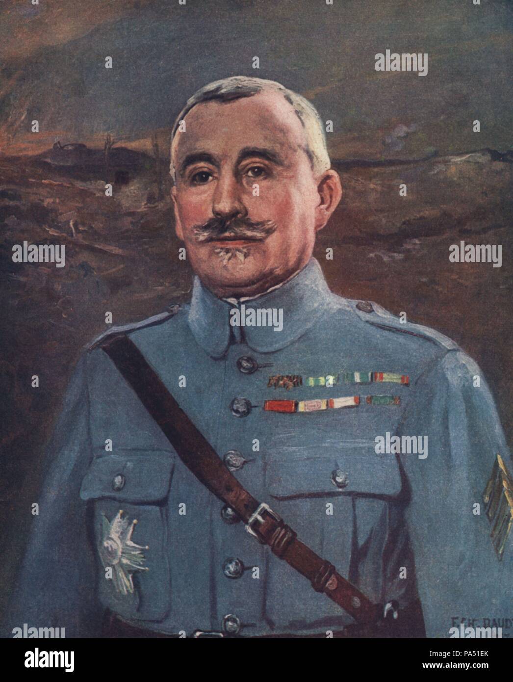 Primera guerra mundial (1914-1918). Nivelle, Robert George (1856-1924), destacado general francés. Grabado de 1916. Stock Photo