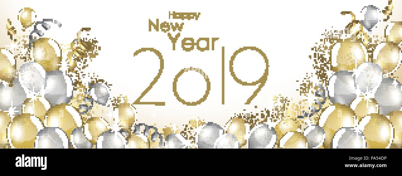 Happy New Year 2019 Vector Large Banner Stock Vector Art