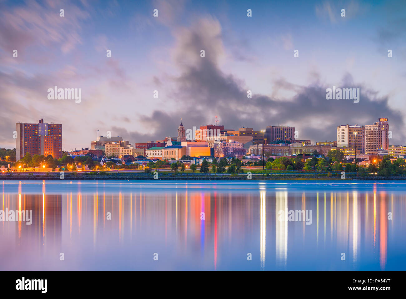 Portland, Maine, USA downtown skyline from Back Cove Stock Photo Alamy