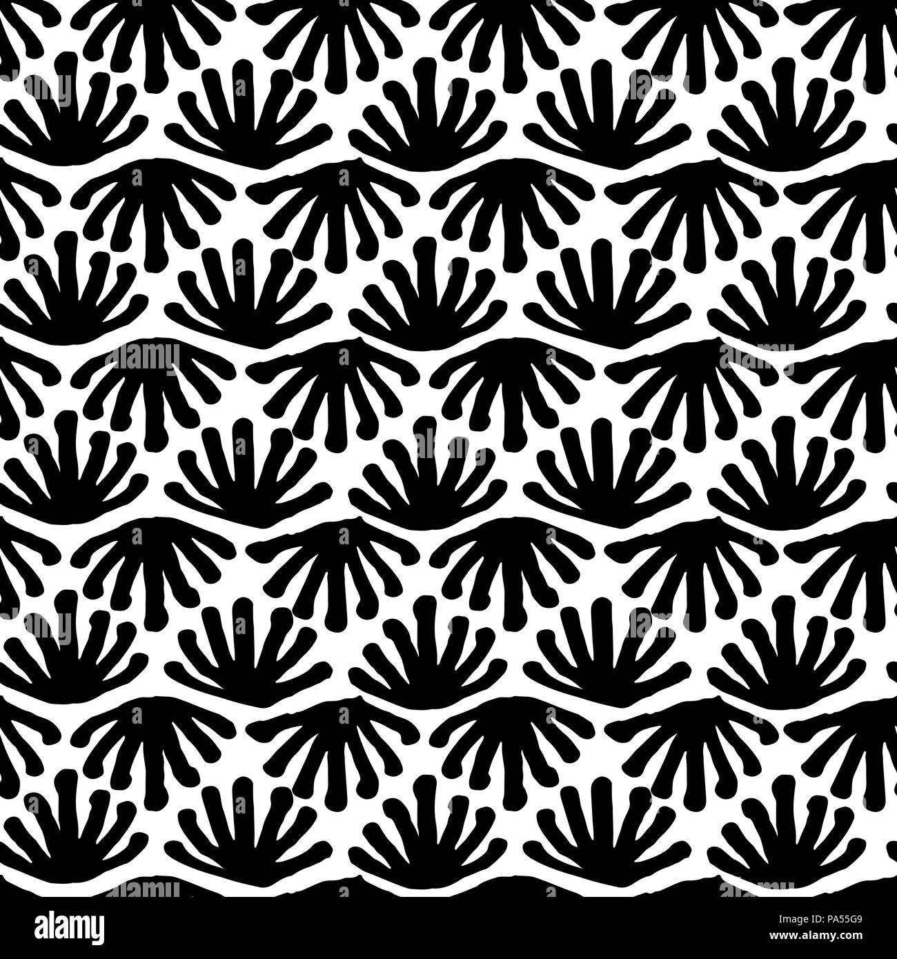 Black and white floral endless pattern hi-res stock photography and ...