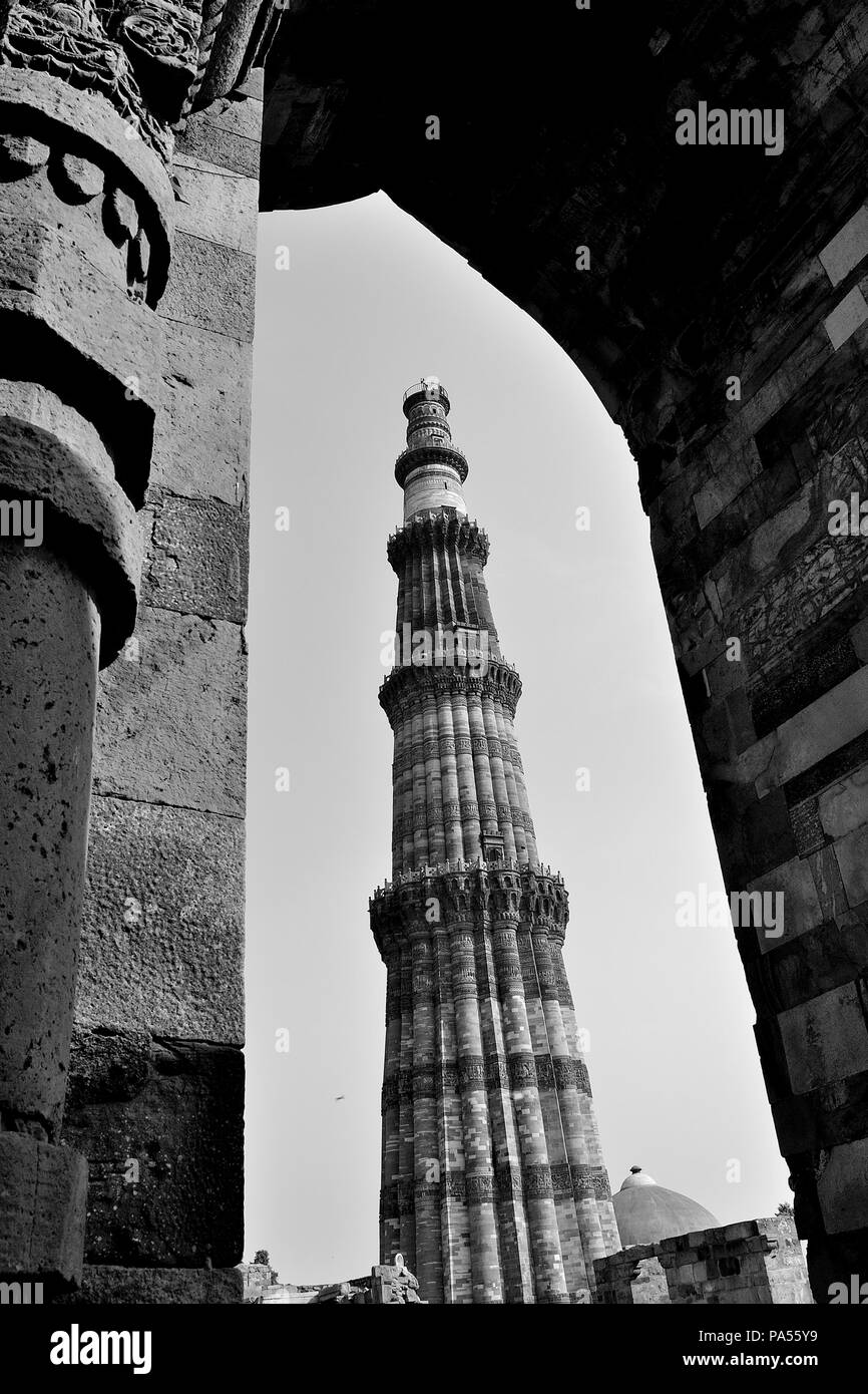Qutub minar new delhi india stock image