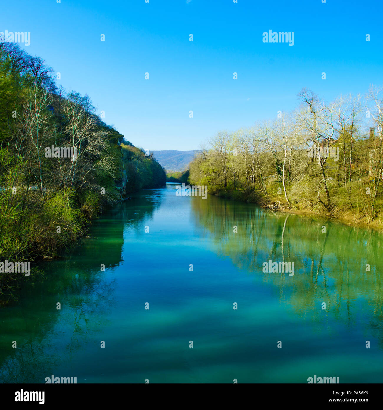 Green forest blue river hi-res stock photography and images - Alamy